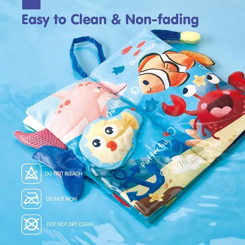 Hahaland Baby Toys - 2-Pack Crinkle Books for Infants | Soft Cloth Sensory Touch Books for 0-6 Months