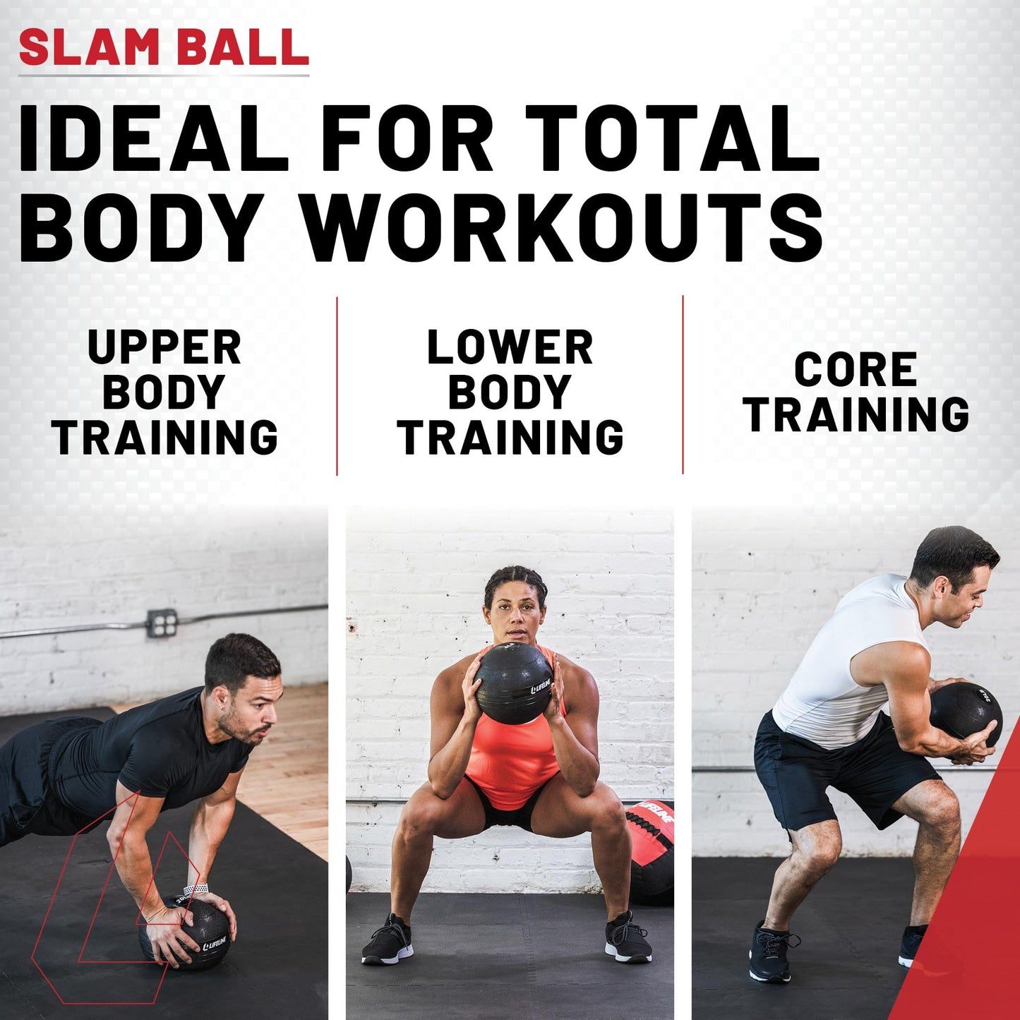 Lifeline Fitness Weighted Slam Ball - Easy to Grip Slam Ball for Home Gym and HIIT Workouts - 8 lb.