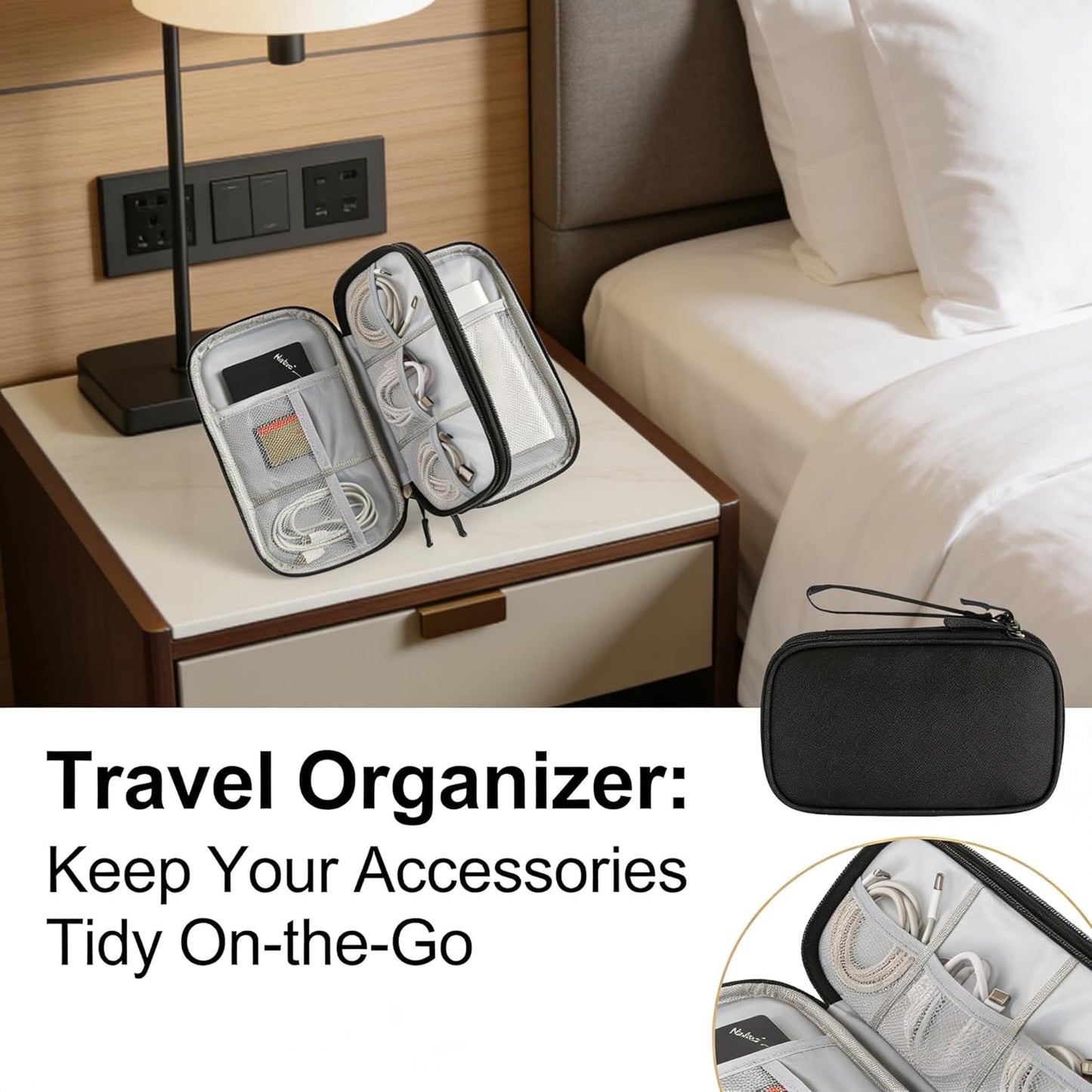 vigorm Travel Storage Box - Hard EVA Protective Cover for Mobile Power Bank, Charger, Cable, Phone and Accessories