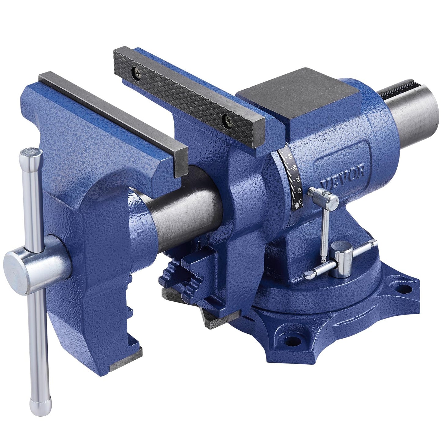 VEVOR Heavy Duty Bench Vise, 6.5 Inch Jaw Width, 5 Inch Max Opening, Multi-Purpose Ductile Iron, Anvil, 360° Swivel Base, 5620 Lbs Clamp Force