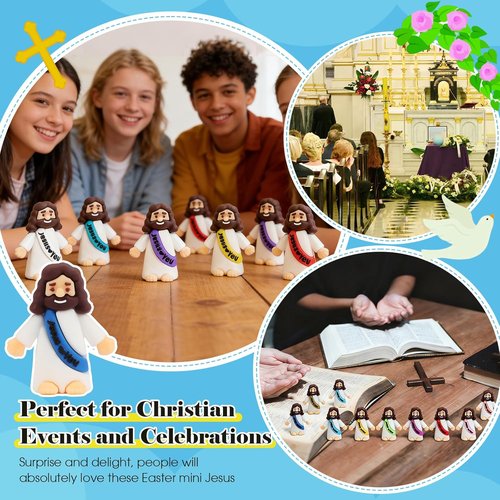 Little Jesus Figurines | 100 Pack of Pocket-Sized Jesus Figures for Church Events & Baptism Gifts
