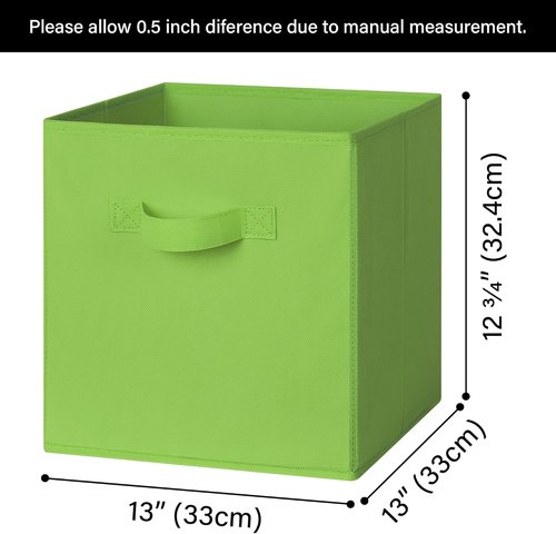 Granny Says 13-Inch Cube Storage Bins - Colorful Fabric Organizers for Kids' Rooms | 6-Pack Rainbow Design