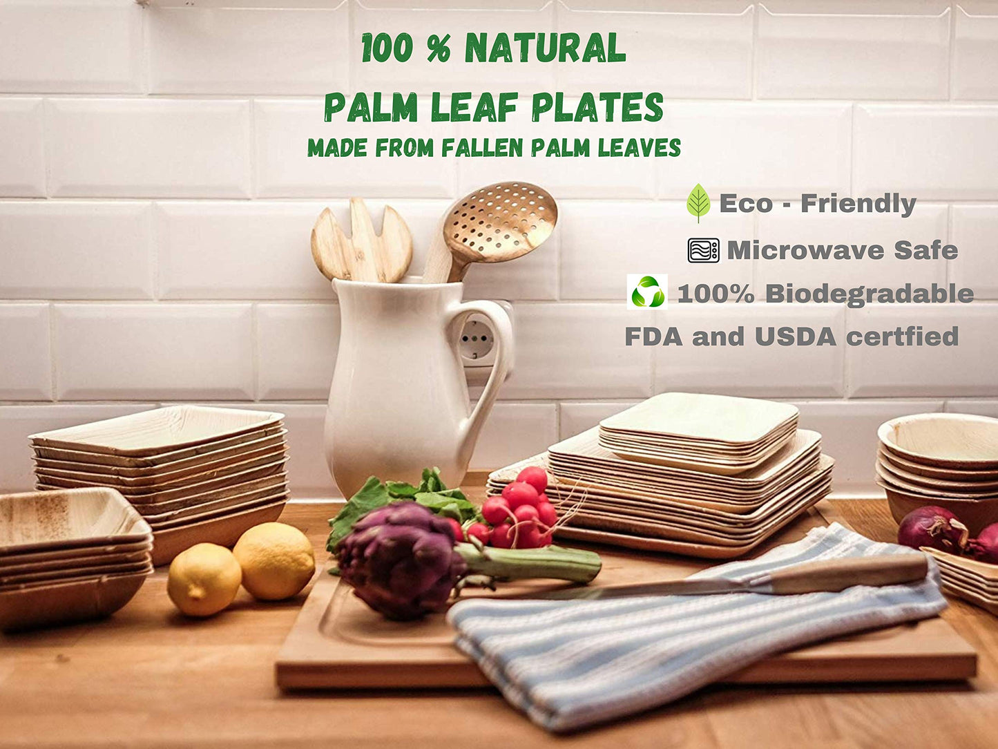 Charity Leaf Disposable Palm Leaf 6" Heart Plates (25 pieces) Bamboo Like Serving Platters, Disposable Boards, Eco-Friendly Dinnerware For Weddings, Catering, Events