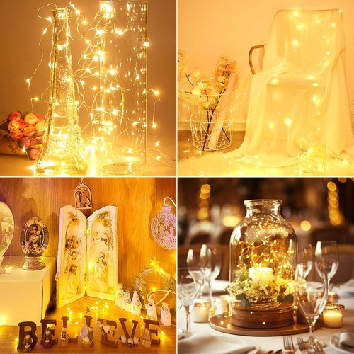 Kolpop 12 Pack LED Fairy Lights - Battery Operated Mini Twinkle String Lights | Waterproof for Christmas & Parties