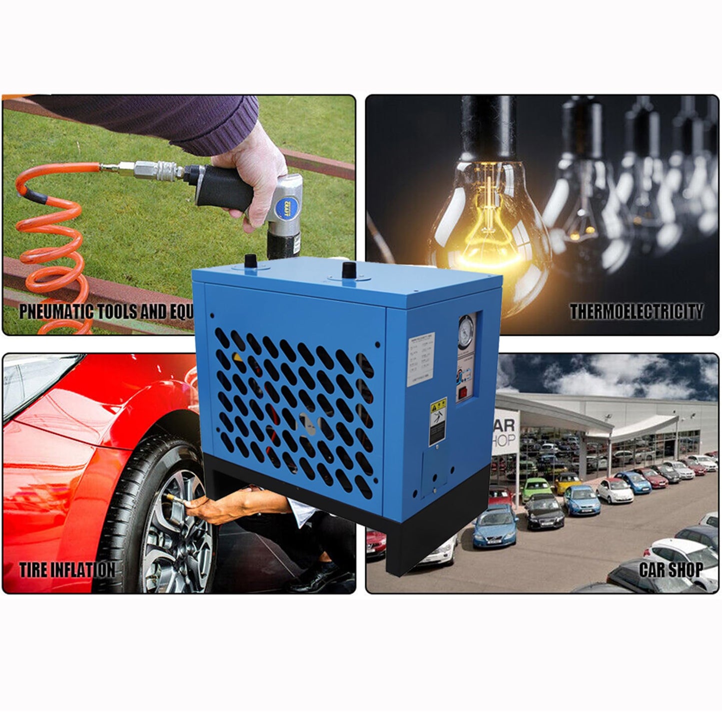 HQHAOTWU 7.5C Refrigerating Dryer Air Compressor Refrigerated Air Drying System 35 CFM Flow Capacity 30HP Air Compressors 220V