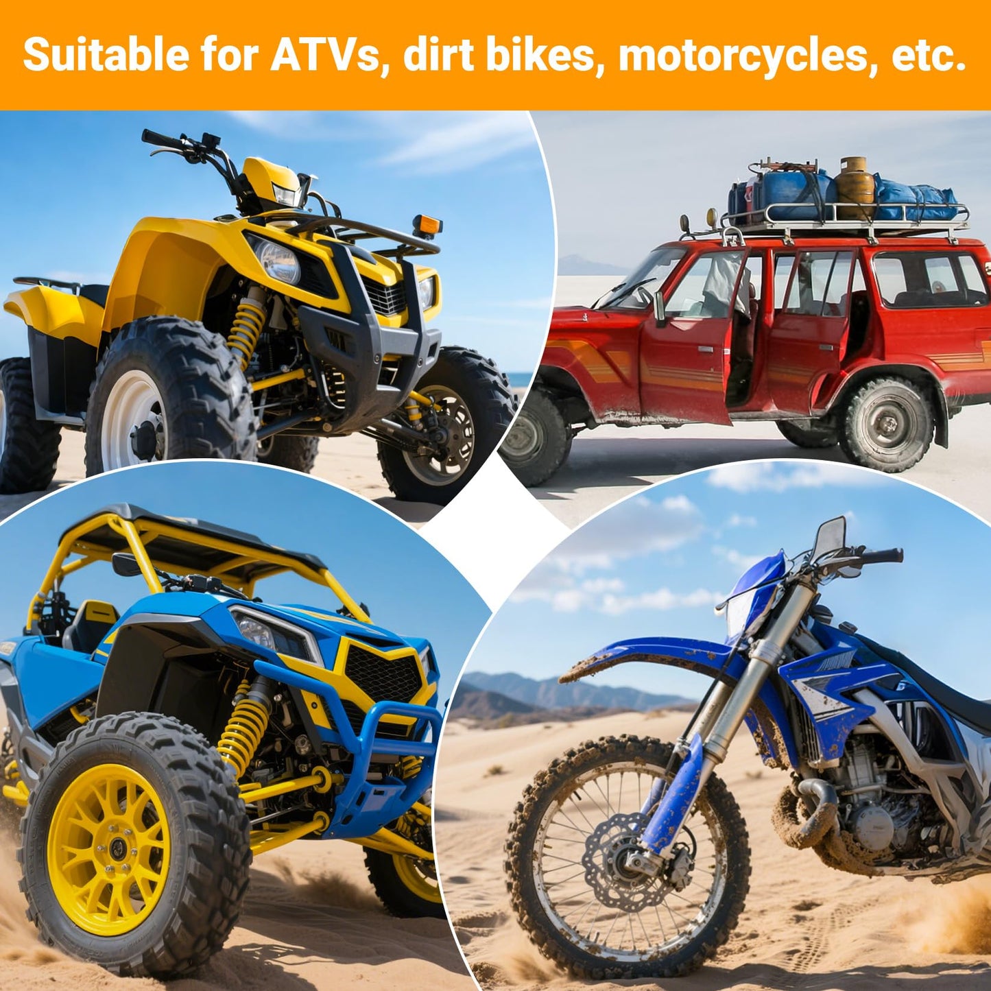 Soft Loop Tie Down Straps 6-Pack - Heavy Duty Tie Down Loops Soft Loop Straps for Securing Motorcycles,ATV,UTV,Dirt Bikes,Kayaks,Scooters,Lawn and Garden Equipment Mixed Colors