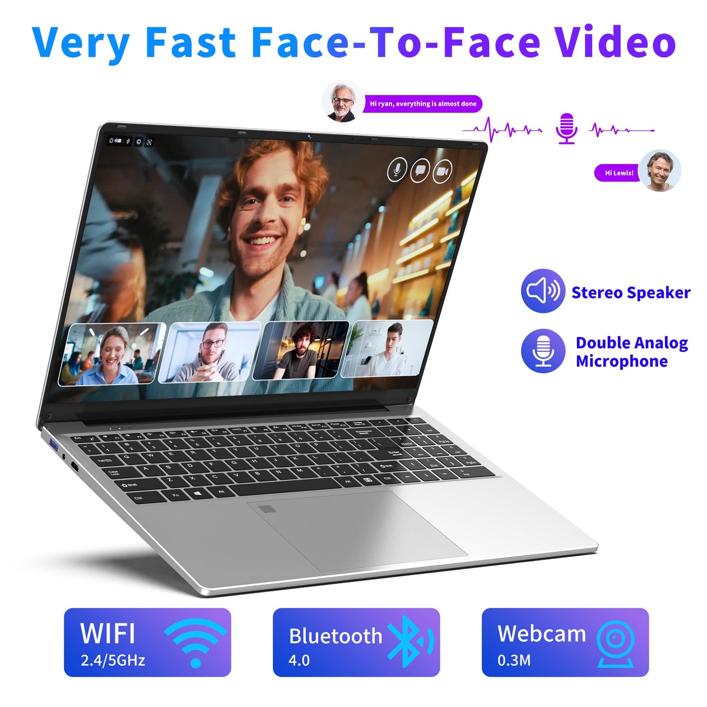 NIAKUN Laptop Computer, Gaming Laptops 2026, 16" Lap Top PC Windows 11 Pro, 16GB RAM 1TB SSD, Intel N95 Processor, Office 365, Backlit Keyboard,Fingerprint Unlock, 2-Year Warranty