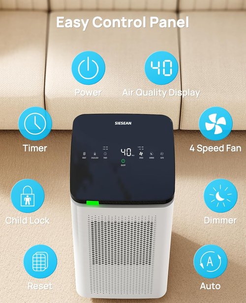 **Air Purifiers | H13 True HEPA Filtration for Large Rooms up to 3500 Ft² - 99.97% Allergen Removal**