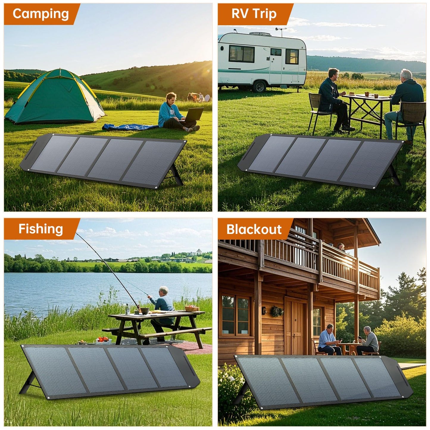 LVYUAN 300W Portable Solar Panel Foldable Solar Panel, Solar Cells 22.6% High Efficiency for Outdoor Adventures Power Station and Camping