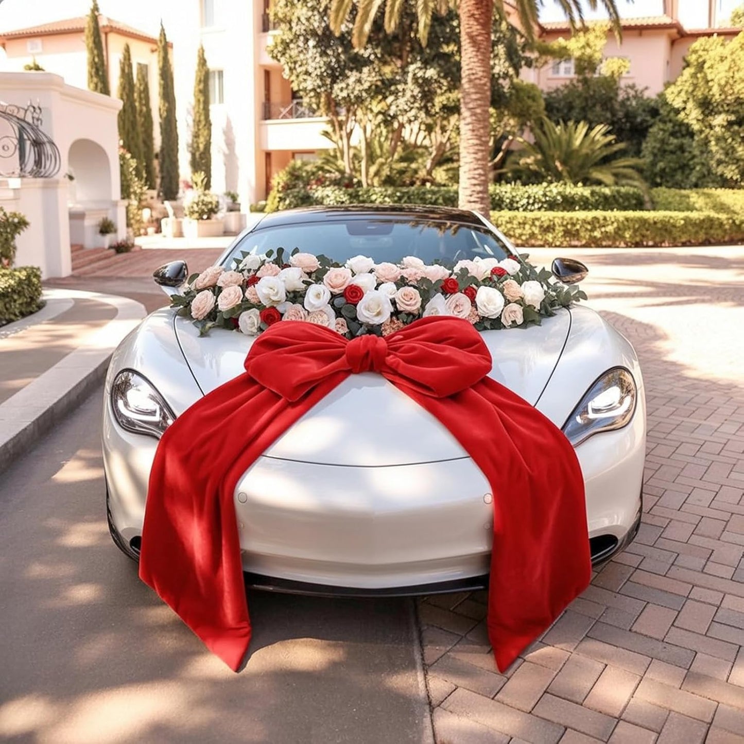 Regine Switzerland Large Ruby Red Velvet Bow - 50 x 20 Inch Christmas & Wedding Decor | Giant Valentine's Day Decoration