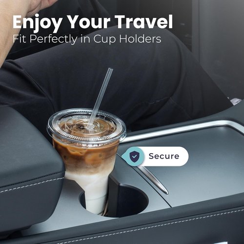 Fit Meal Prep 20 oz Plastic Iced Coffee Cups - 100 Pack, BPA-Free with Flat Lids & Straws | Perfect for Parties & Cold Drinks