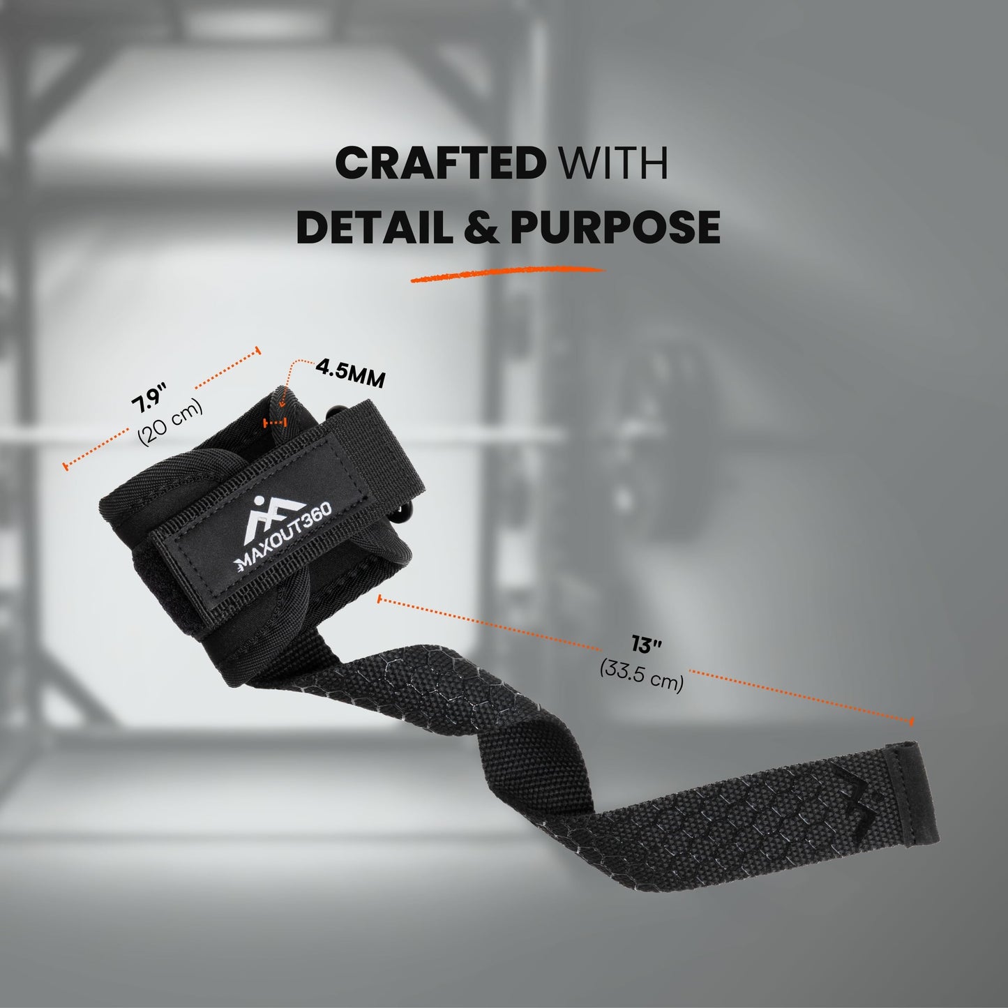 MaxOut360 Gym Lifting Straps with D Rings, Anti-Slip, Thick Padded Lifting Wrist Straps for Weightlifting for Cable Machines, Deadlifts, & Gym Training, Black