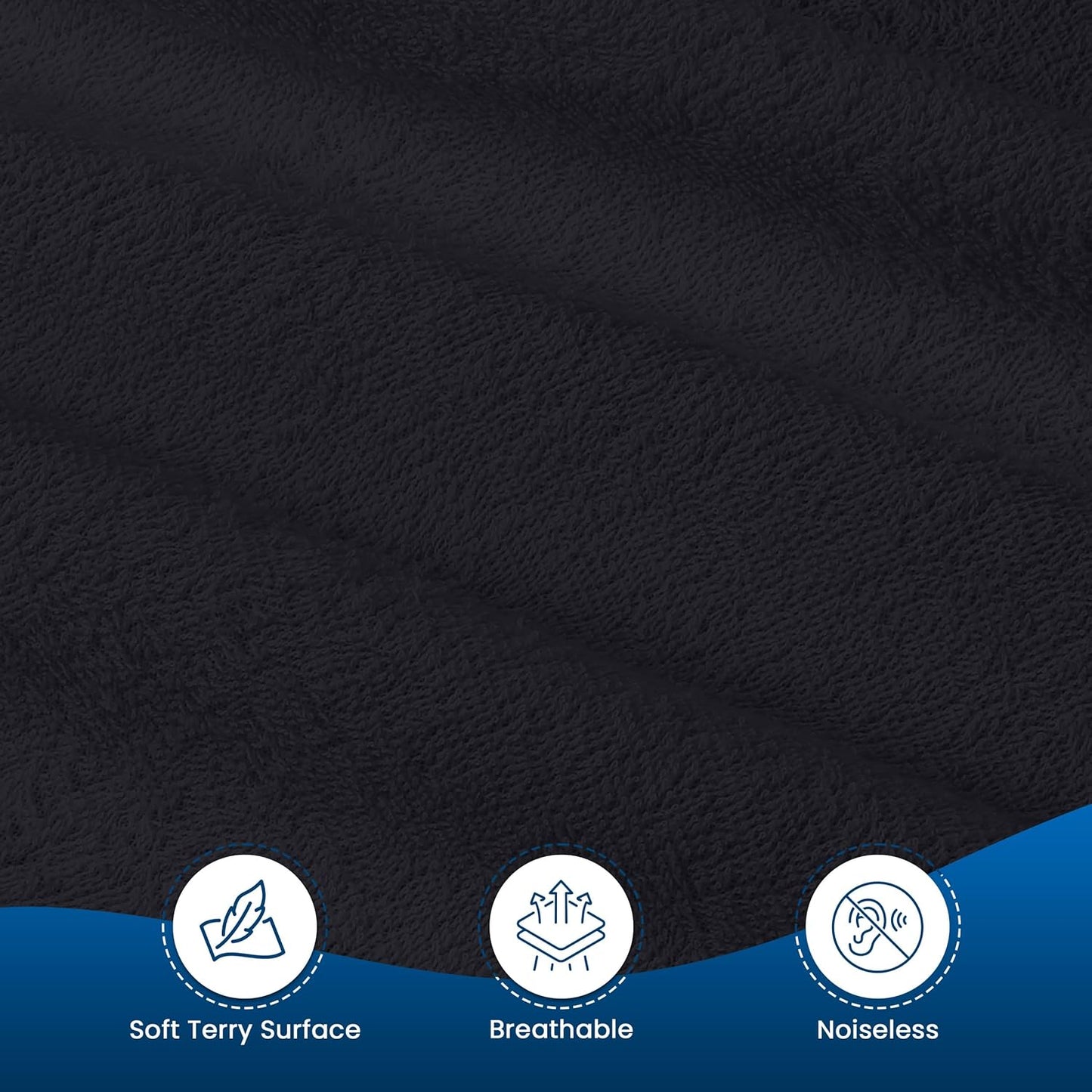 Utopia Bedding Twin Size Mattress Protector - Waterproof Terry Cover with Deep Pockets | Soft & Breathable Black