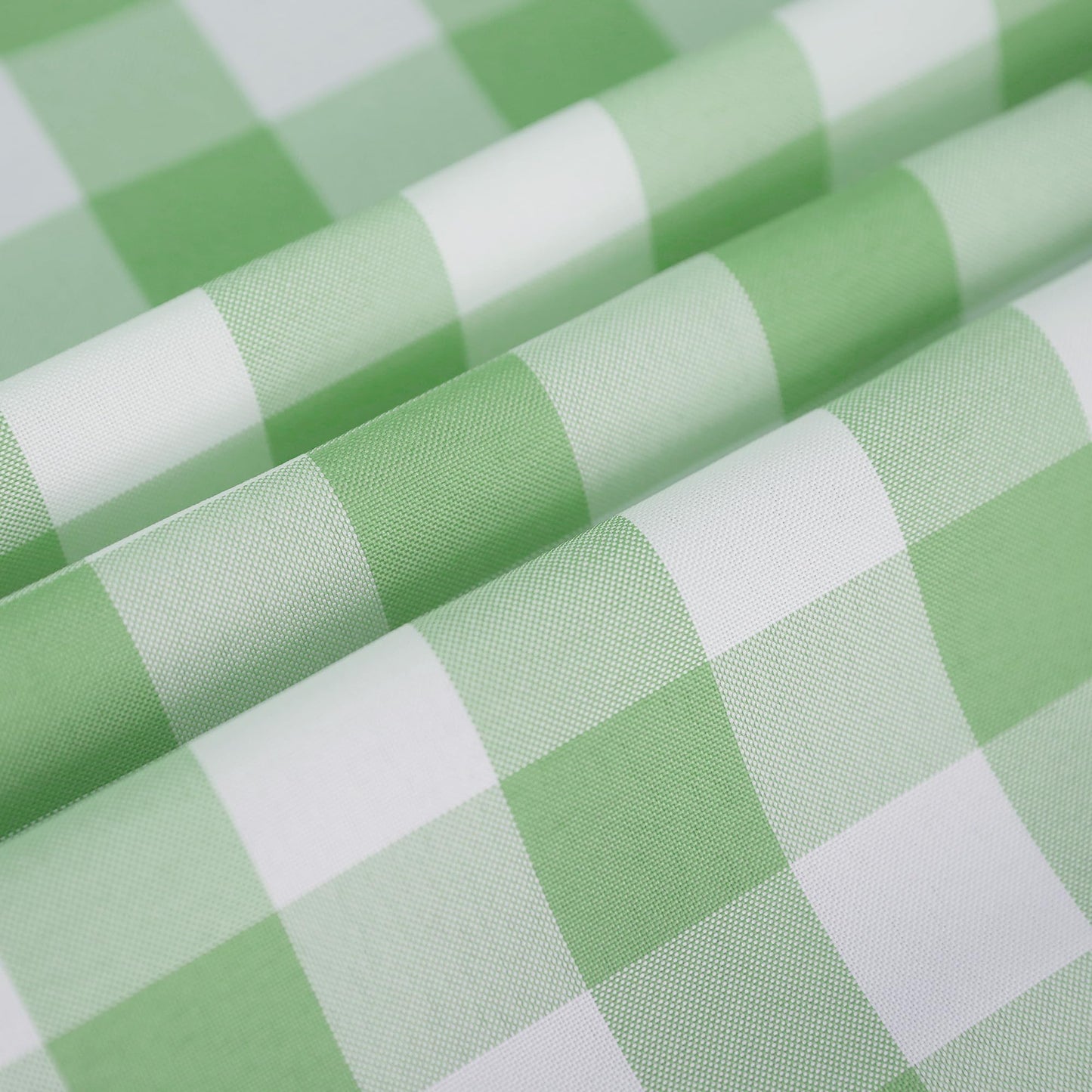 CSFL Checkered Tablecloth Rectangle, Buffalo Plaid Table Cloth Waterproof Gingham Tablecloths, Washable Durable Table Cover for Dining Outdoor Picnic and Party, 87"x 55", Light Green and White