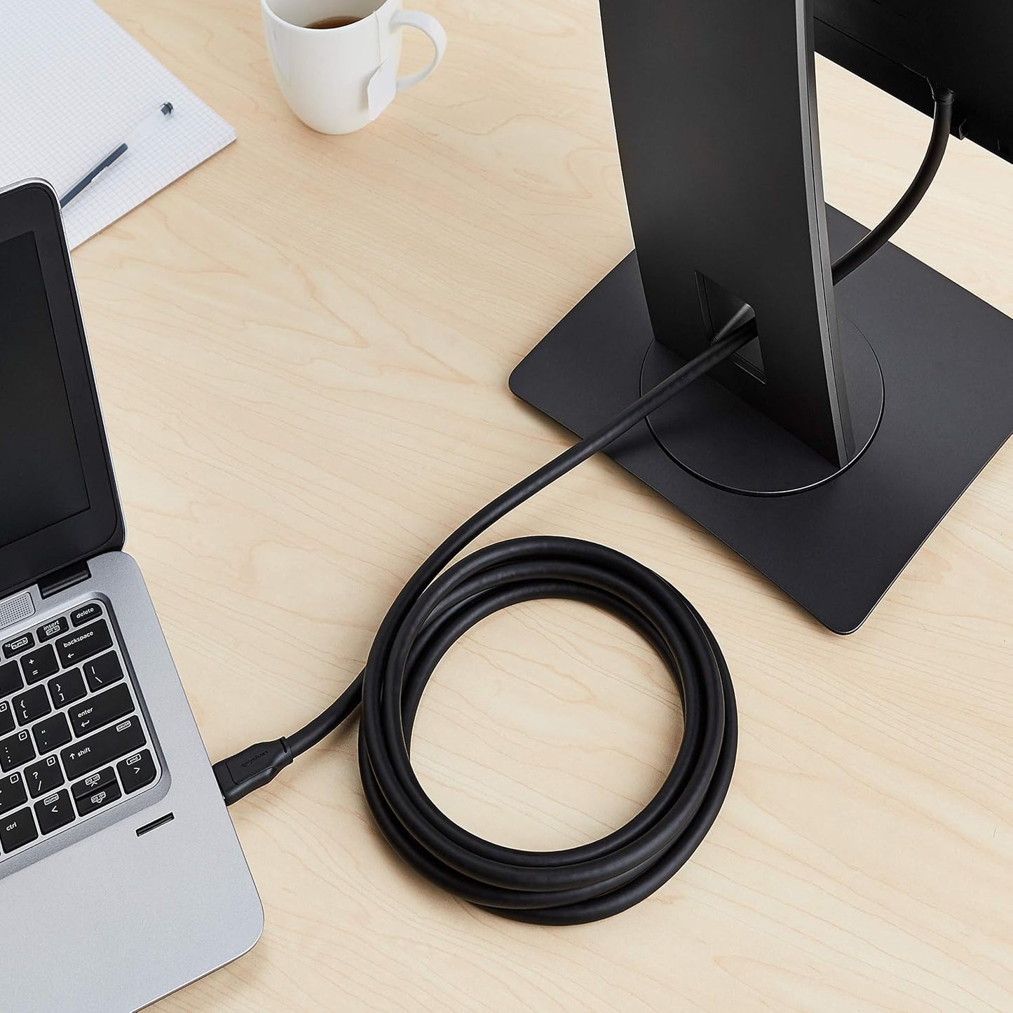 1.4 8K@60Hz, 4K@120Hz, 32.4Gbps HBR3, 3D, 10 Amazon Basics DisplayPort Cable, High-Speed, Dynamic HDR and Gold-Plated