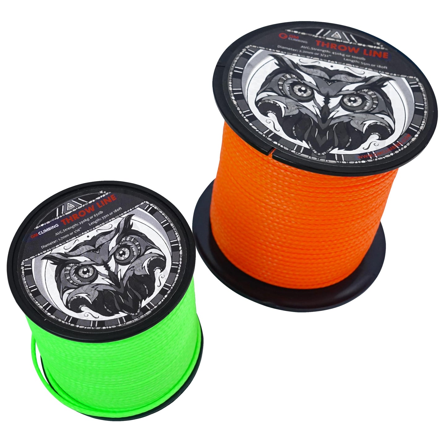 GM CLIMBING Throw Line 1.7mm 180Ft Roll Green UHMWPE Cord 650LBS High Strength for Tree Climbing Arborist Outdoor Utility Cord