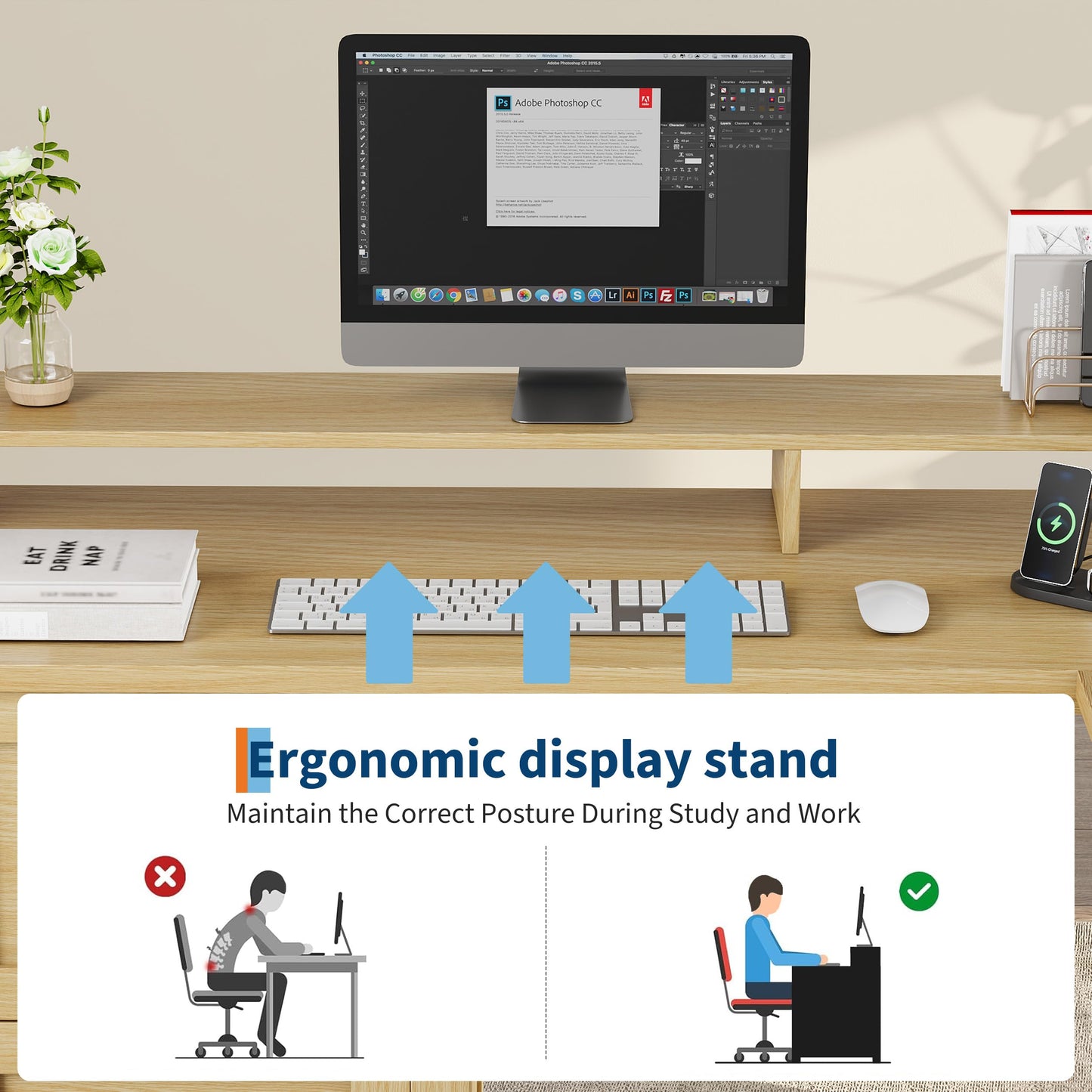 Garvee 63" Executive l Shaped Desk with 4 File Drawers & Power Outlet, Large Corner Computer Desk with Monitor Stand and Power Outlets, Home Office Desks with Storage Drawers
