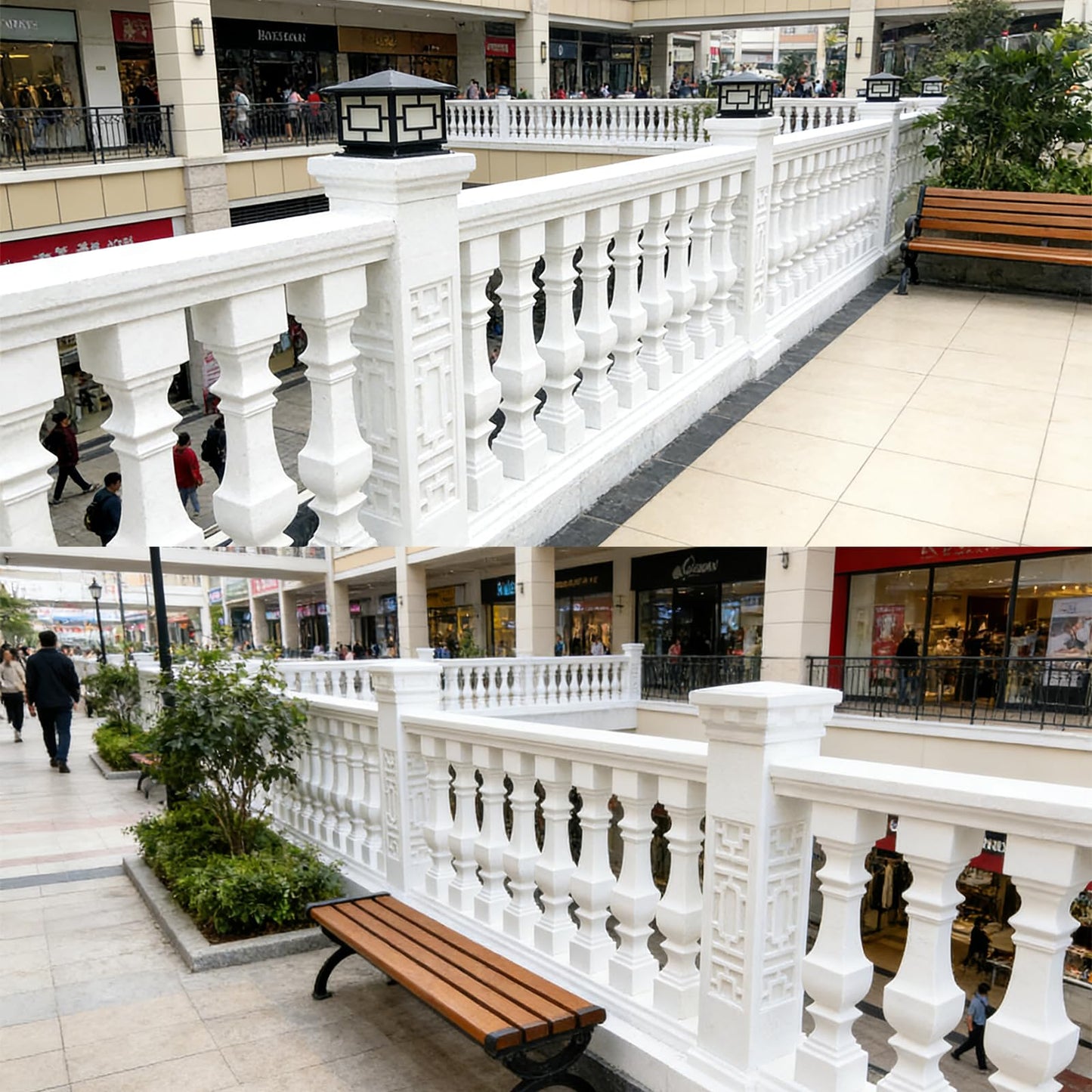 Heavy Duty 78cm ABS Concrete Balcony Mold - Thickened Reusable Prefabricated Mould with Built-in Buckles, Industrial Grade for Construction Engineering (Pattern 1)