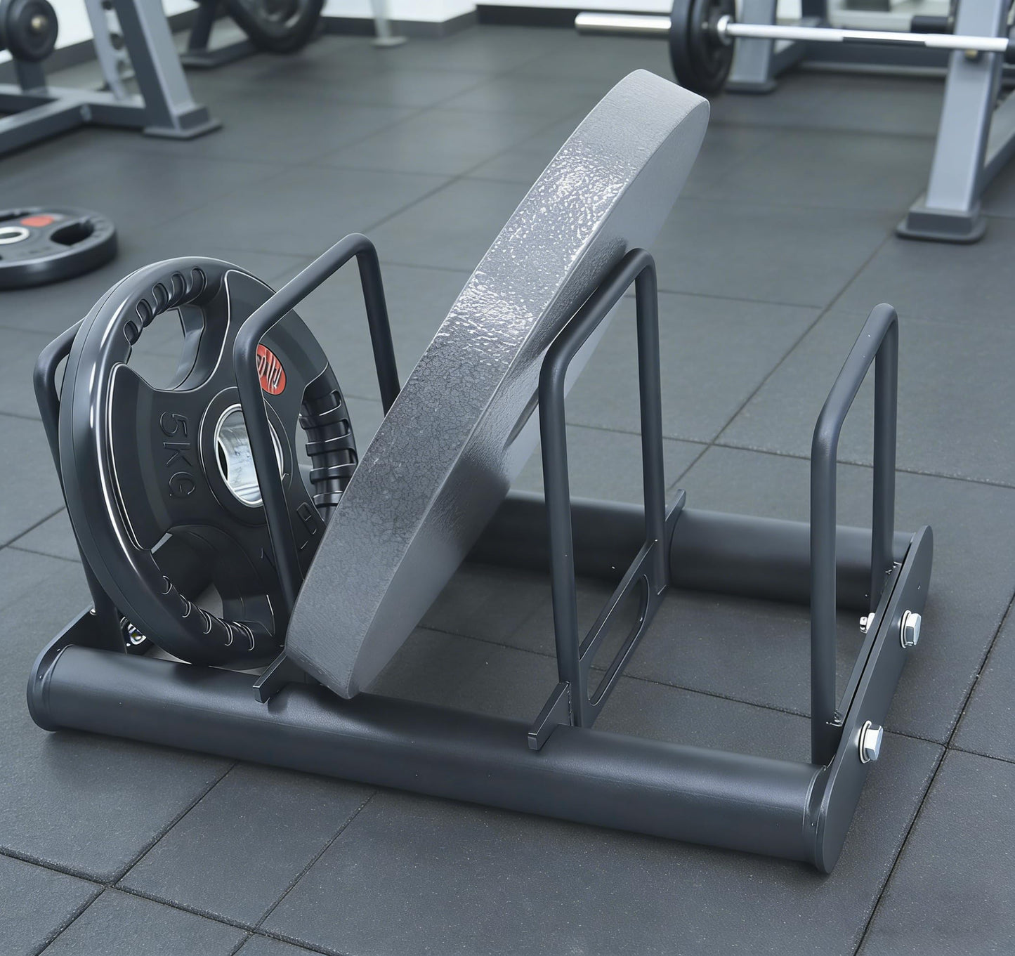 Weight Rack with Dividers 660 LBS Capacity Olympic Weight Plate Rack for Home Gym Freestanding Dumbbell Organizer with 3-Section Spacing for Thin & Thick Plates