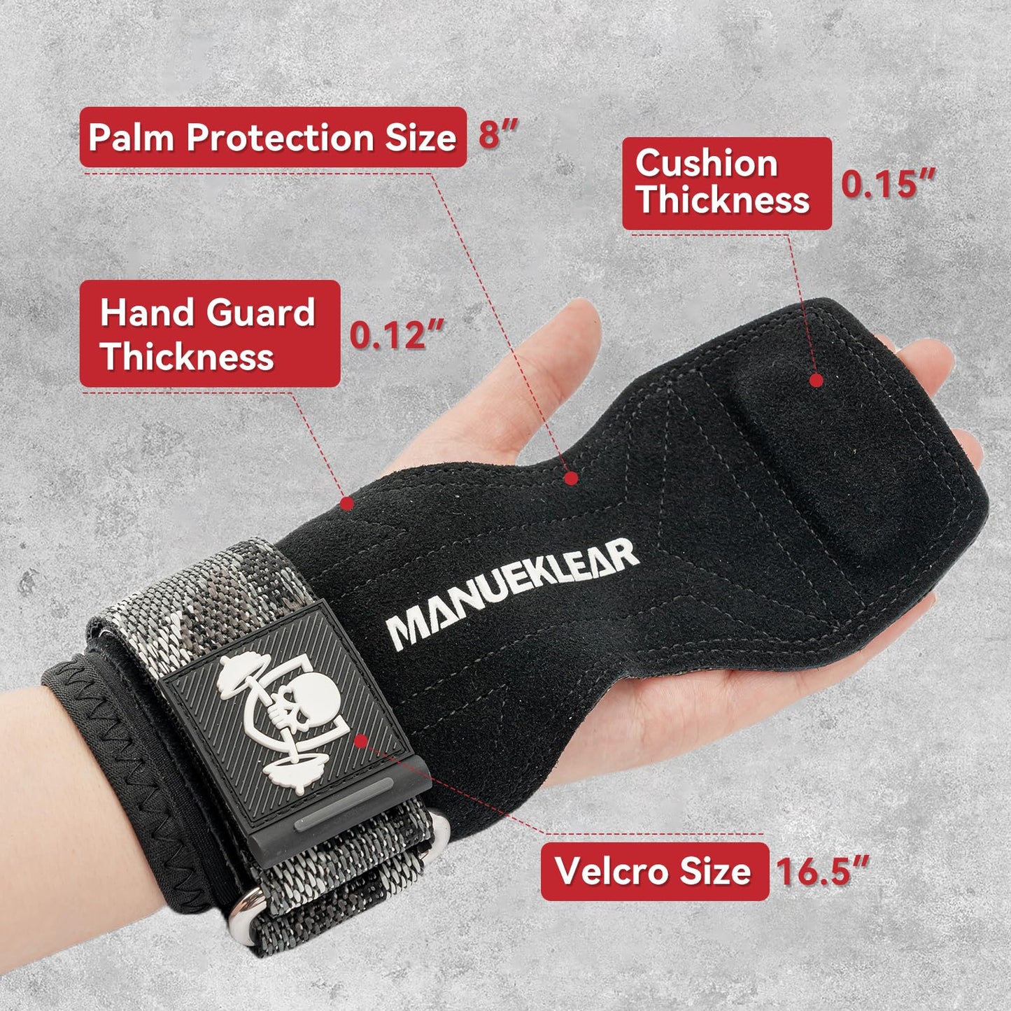 MANUEKLEAR Gym Straps Weight Lifting, Double Leather Lifting Straps for Men Deadlift with Cushion Wrist Loop, Gym Liftings Wrist Wraps for Weightlifting