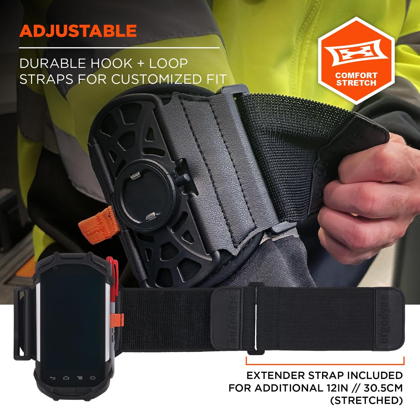 Ergodyne Squids 5545 Armband, Wristband Scanner Mount, Adjustable to Fit Phones, Scanners, Mobile Computers, PDA