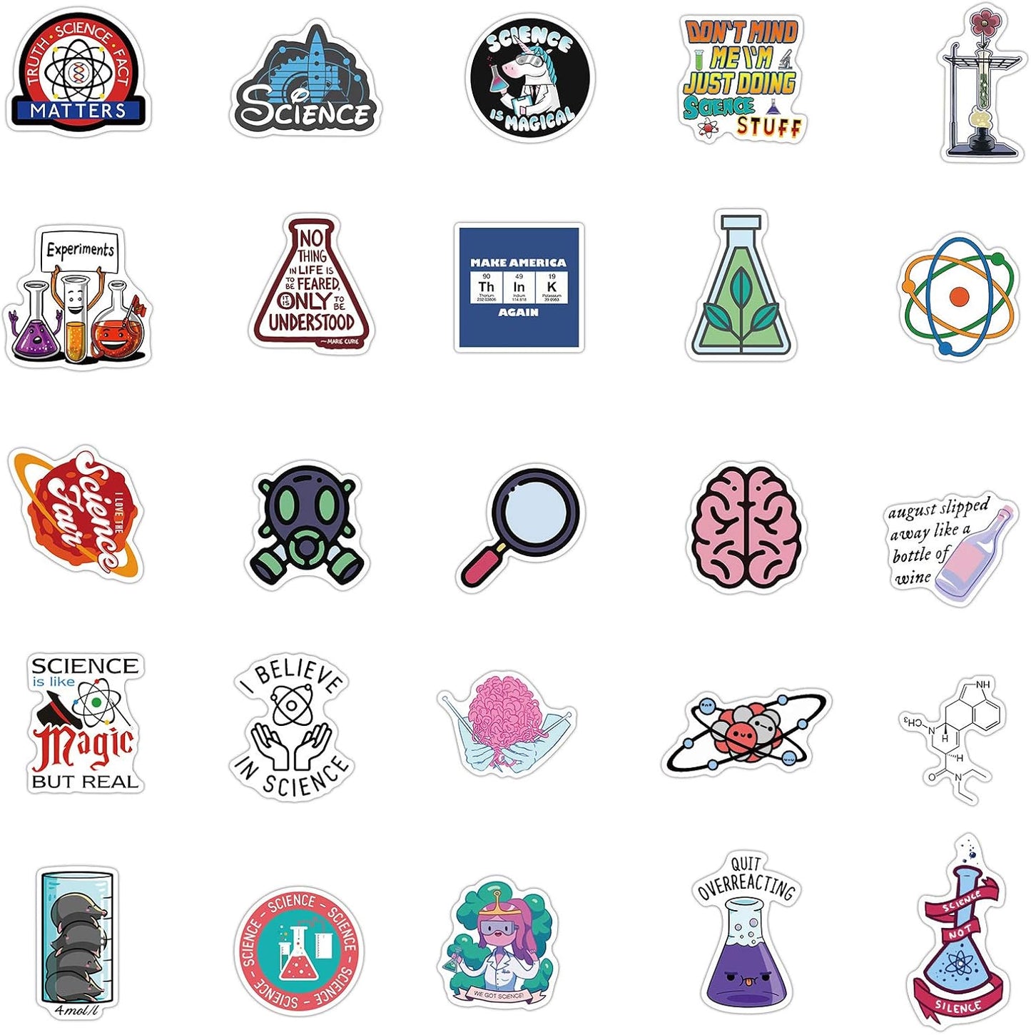 DLZJY 50PCS Funny Science Laboratory Stickers, Laboratory for Teens Adults, Physics Biology Chemistry Experiment