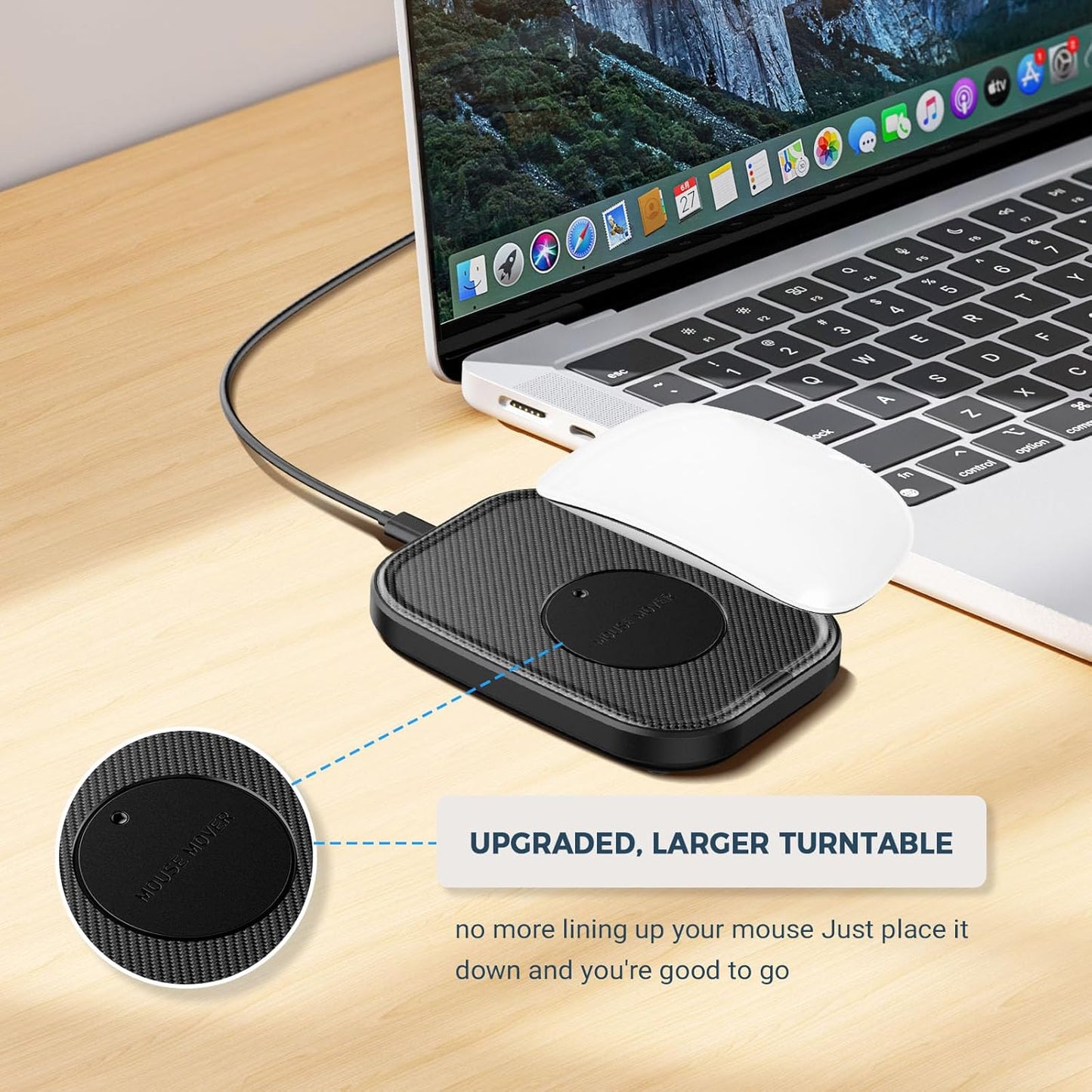 Yonktoo Mouse Jiggler Undetectable Ultra Slim Mouse Mover with Realistic Movement, No Software Needed, Keeps Your PC