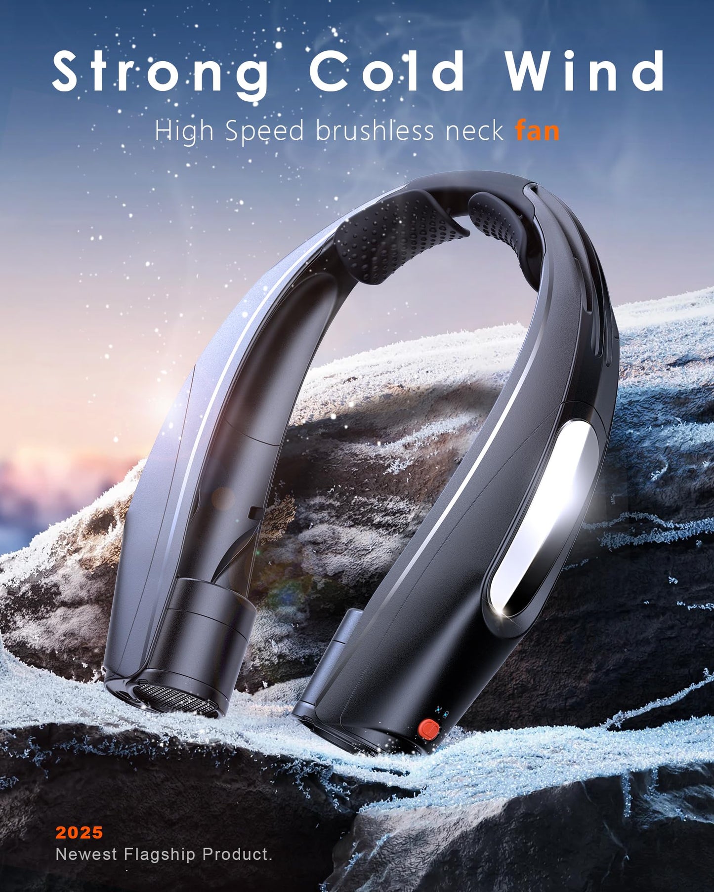 ZEEFO Portable Neck Fan, Hands Free Personal Fan- 6000mAh Battery Operated, USB Rechargeable Fan with 6 Adjustable Speeds, Cooling Wearable Fan for Home, Office, Outdoor, Trave-Black