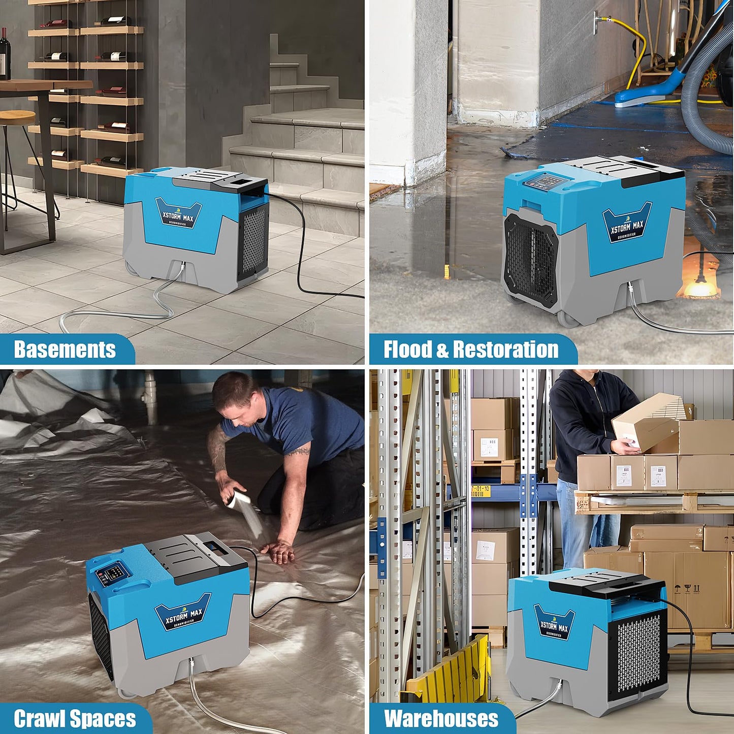 ARGENDON Commercial Dehumidifier,180 Pints Industrial Dehumidifier with Pump & Drain Hose for Whole House, Crawl Space, Warehouse, Up to 2,300 sq ft, Water Damage Restoration, 5-Year Limited Warranty