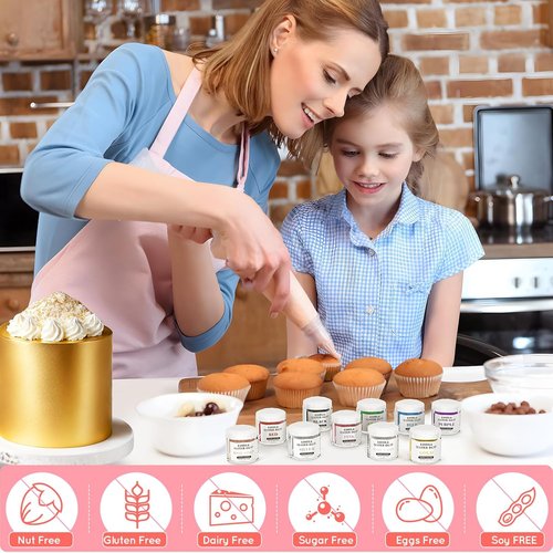 Cherrysea Luster Dust Edible Set | 2 Colors Food Grade Shimmer Powder for Cakes & Cocktails - 4g Bottles (Blue & Green)