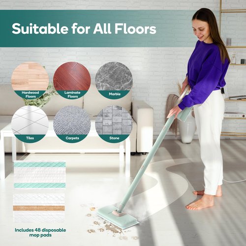 Newbealer 48 PCS Disposable Mop Pads for NB602N Steam Mop, Floor Cleaning Pads, Mopping Cloth Refills for Multi-Surface Cleaning