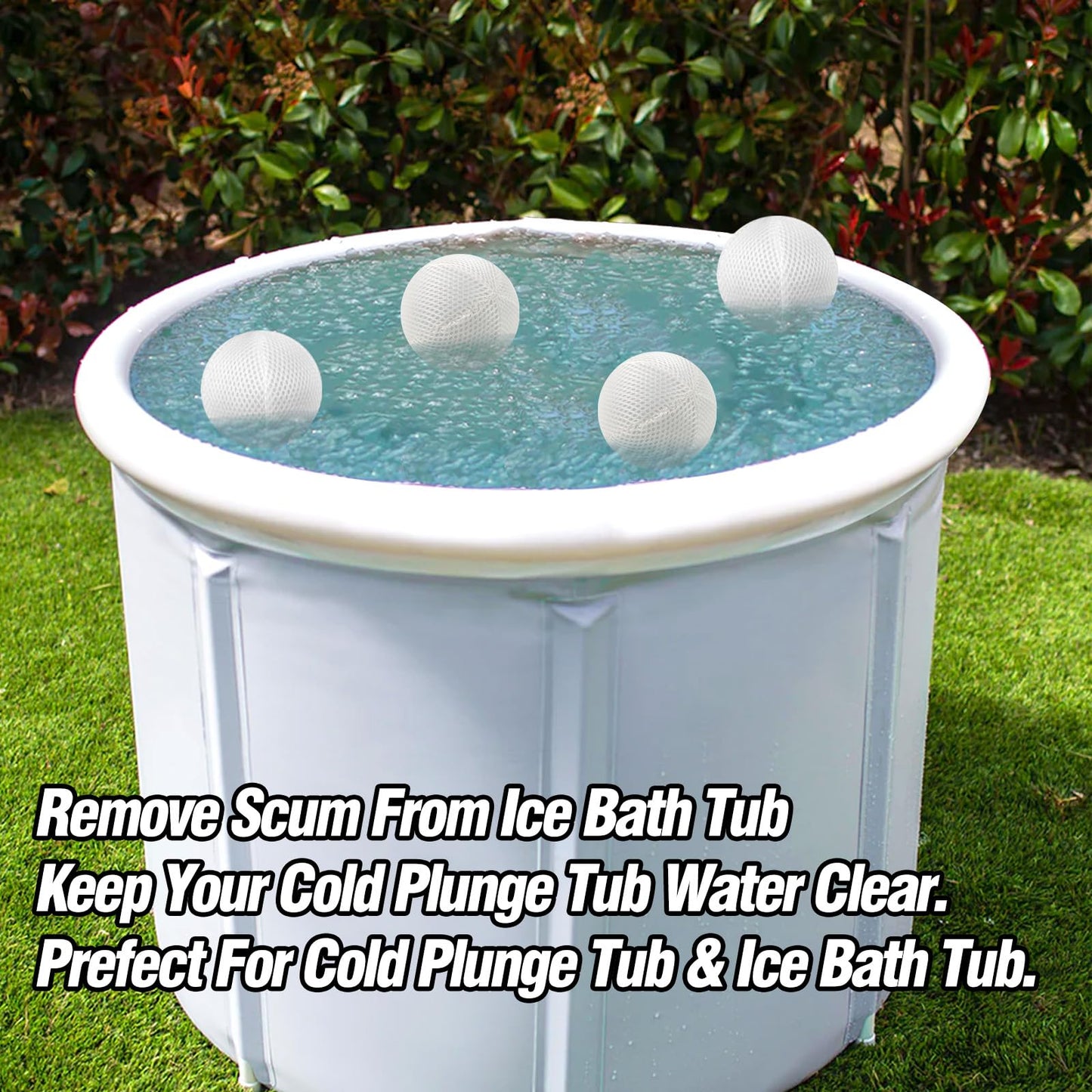 2 Pcs Cold Plunge Filter Scum Absorber, Ice Bath & Cold Plunge Accessories, Reusable Ice Bath Tub Filter Oil Scum Balls Floating to Keep Water Clear, Cold Plunge Water Filter, Ice Bath Water Cleaner