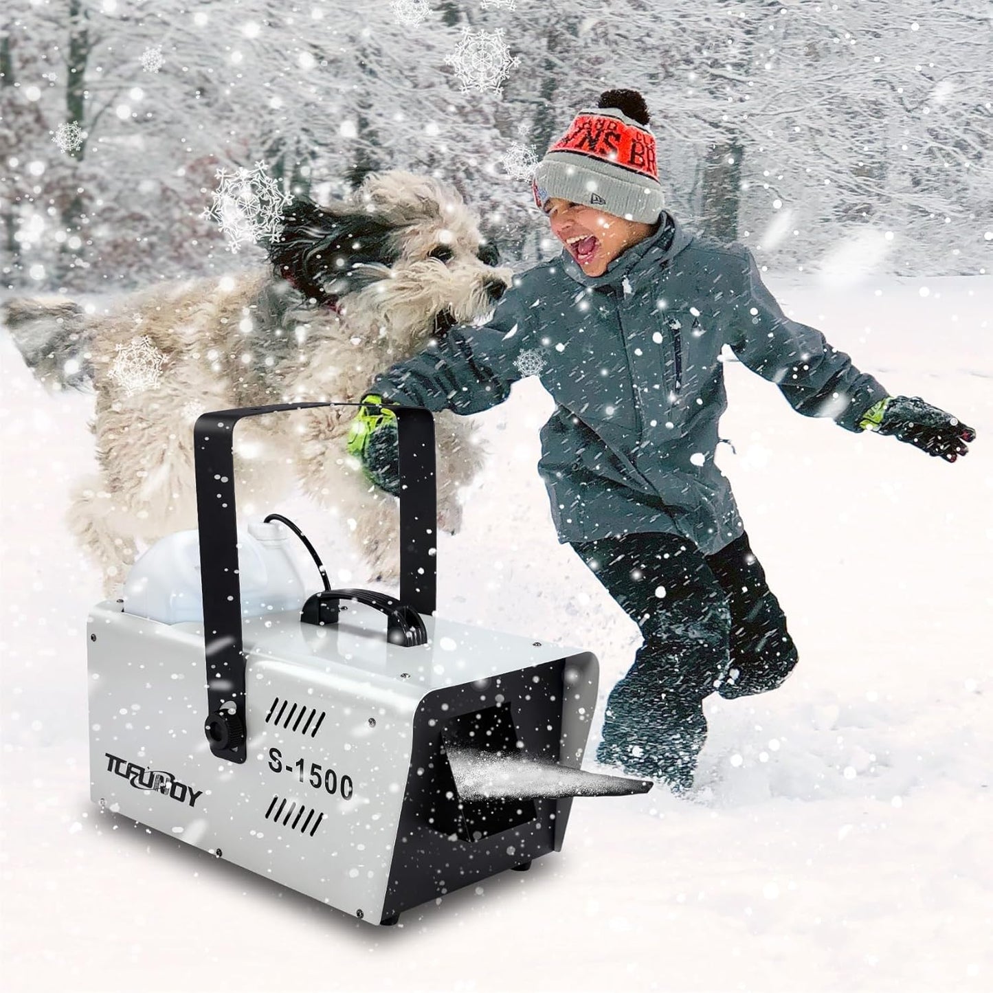 TCFUNDY Snow Machine - 1500W Snowflake Maker for Christmas & Wedding Parties | Wired Remote Control