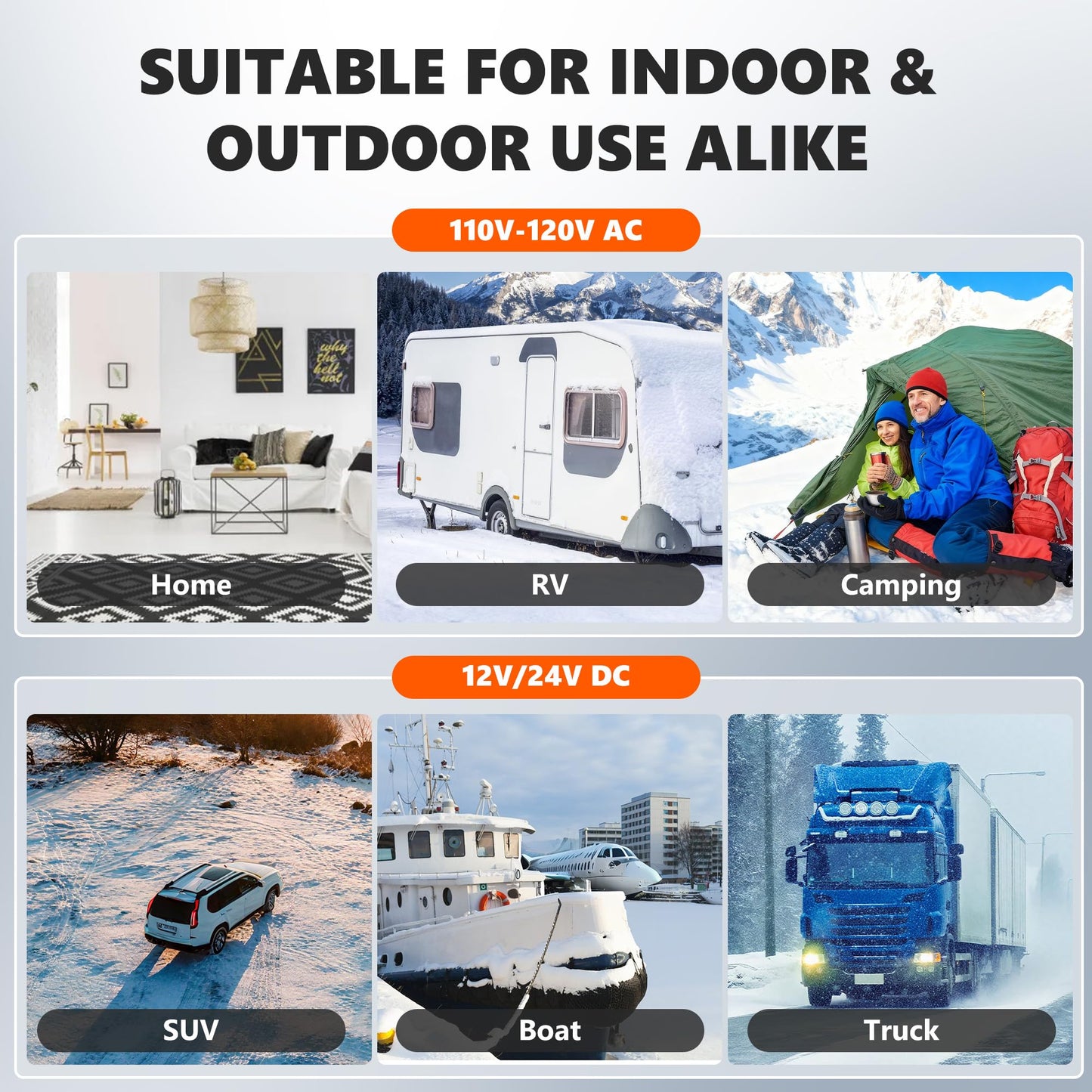 SILVEL Diesel Heater 8KW 110V/12V/24V, All-in-One 7L-8L Portable Diesel Air Heater with LCD Screen, Remote Control, Suitable for Car, Camper, RV, Truck, Home, Garage, Shop, Boat, White