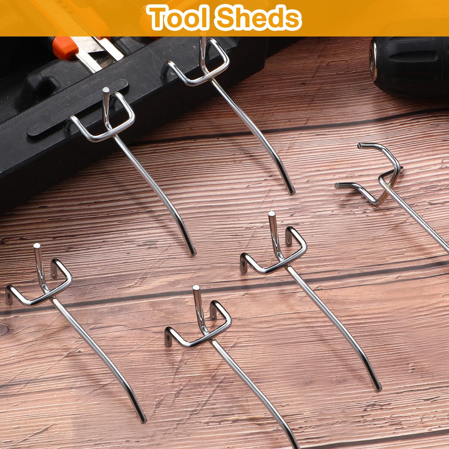 Funrous 100 Pack Peg Board Hooks Stainless Steel Pegboard Hooks Shelving Display Hanging Peg Board Holders for 1/8 and 1/4 Garage Storage Tools Organizer(2 Inch)