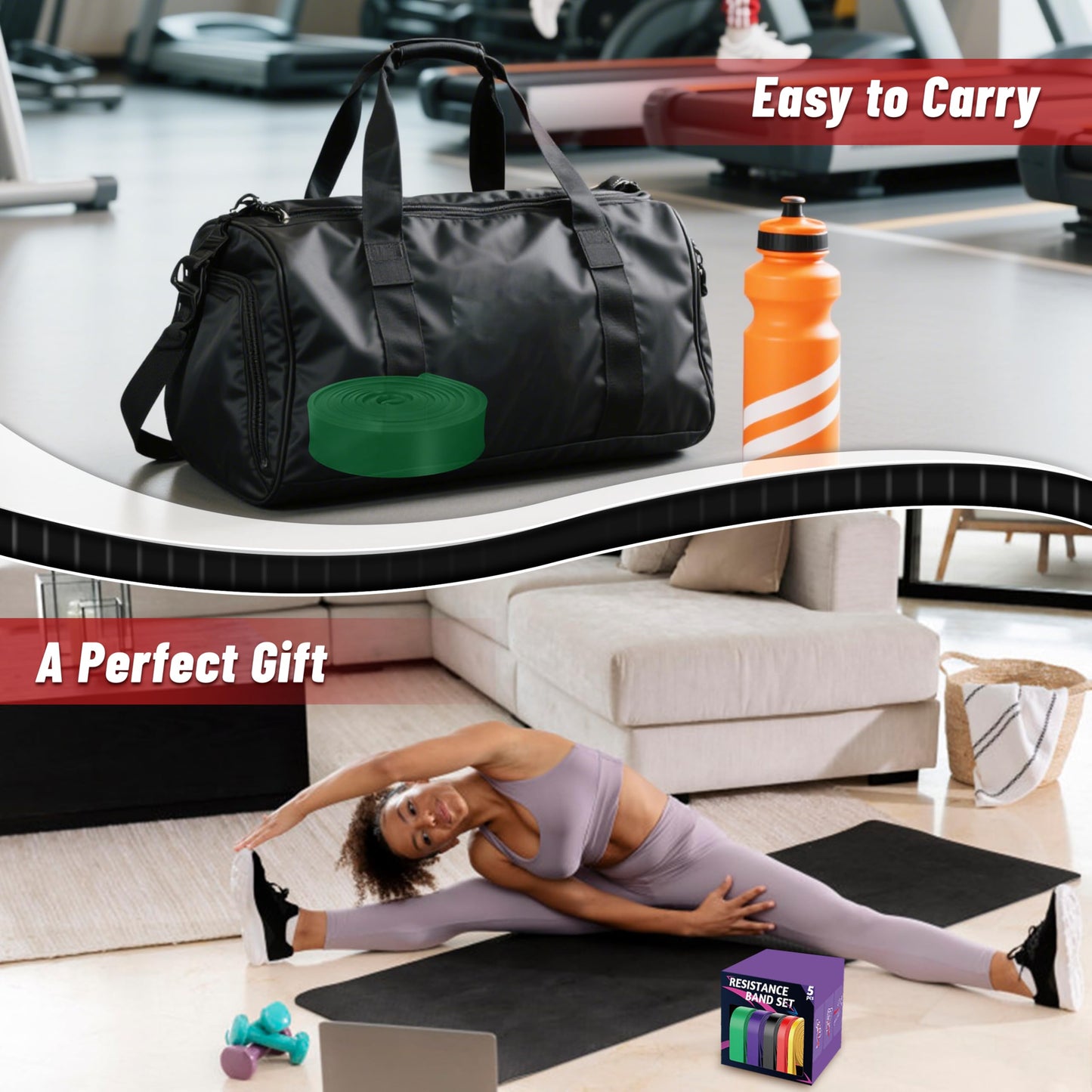 Pull Up Assistance Bands, 5-Level Resistance Bands for Working Out, Pull Up Bands for Men & Women, Exercise Bands for Full-Body Training, Fitness, Physical Therapy, Stretch Workout Bands at Home, Gym