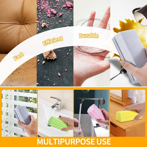 COBETE Damp Clean Duster Sponge - Reusable Magic Eraser for Household Cleaning | 4-Pack Multi-Color Set