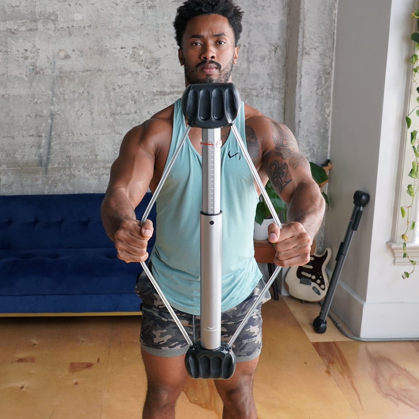 Bullworker Bow Basic 28" Isometric Exercise Equipment, Portable Home Gym for Total Body Strength Training, Compact Home Gym with Non Slip Pad, Canvas Carrying Case, Workout System Home Gym