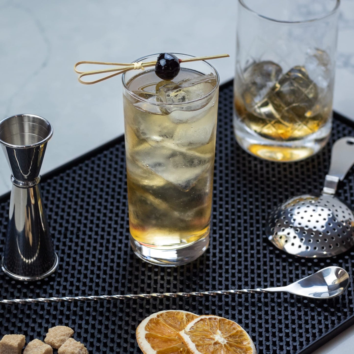 The Art of Craft Bar Spoon: 12.5” Stainless Steel Cocktail Mixing Spoon, Long Handle Spiral Design with Weighted Teardrop End (Set of 2)