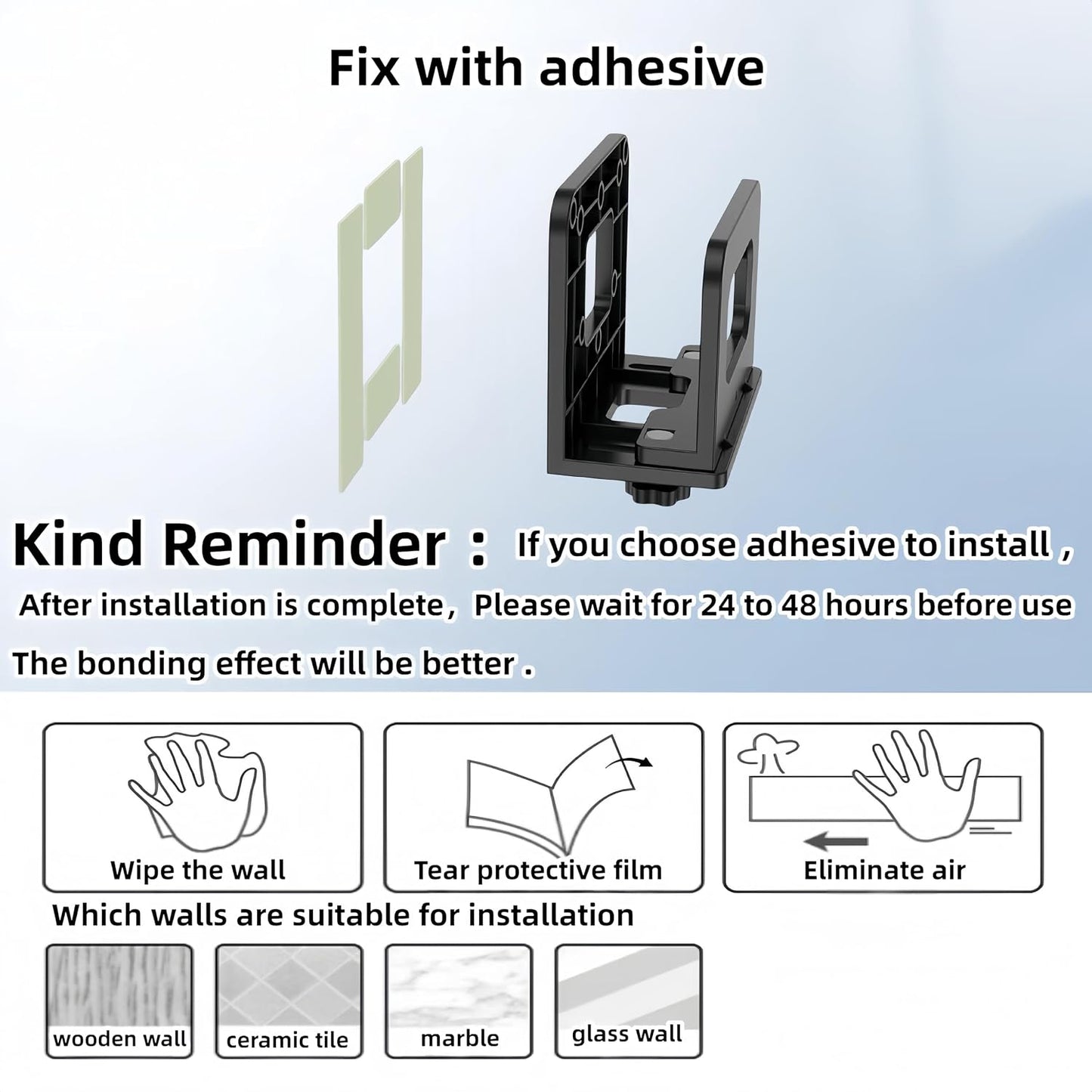 RUDDLIN Cable Box Mount, Adjustable Wall Mount Holder Fits Small and Narrow Devices, WiFi Router, Modem, Cable Boxes
