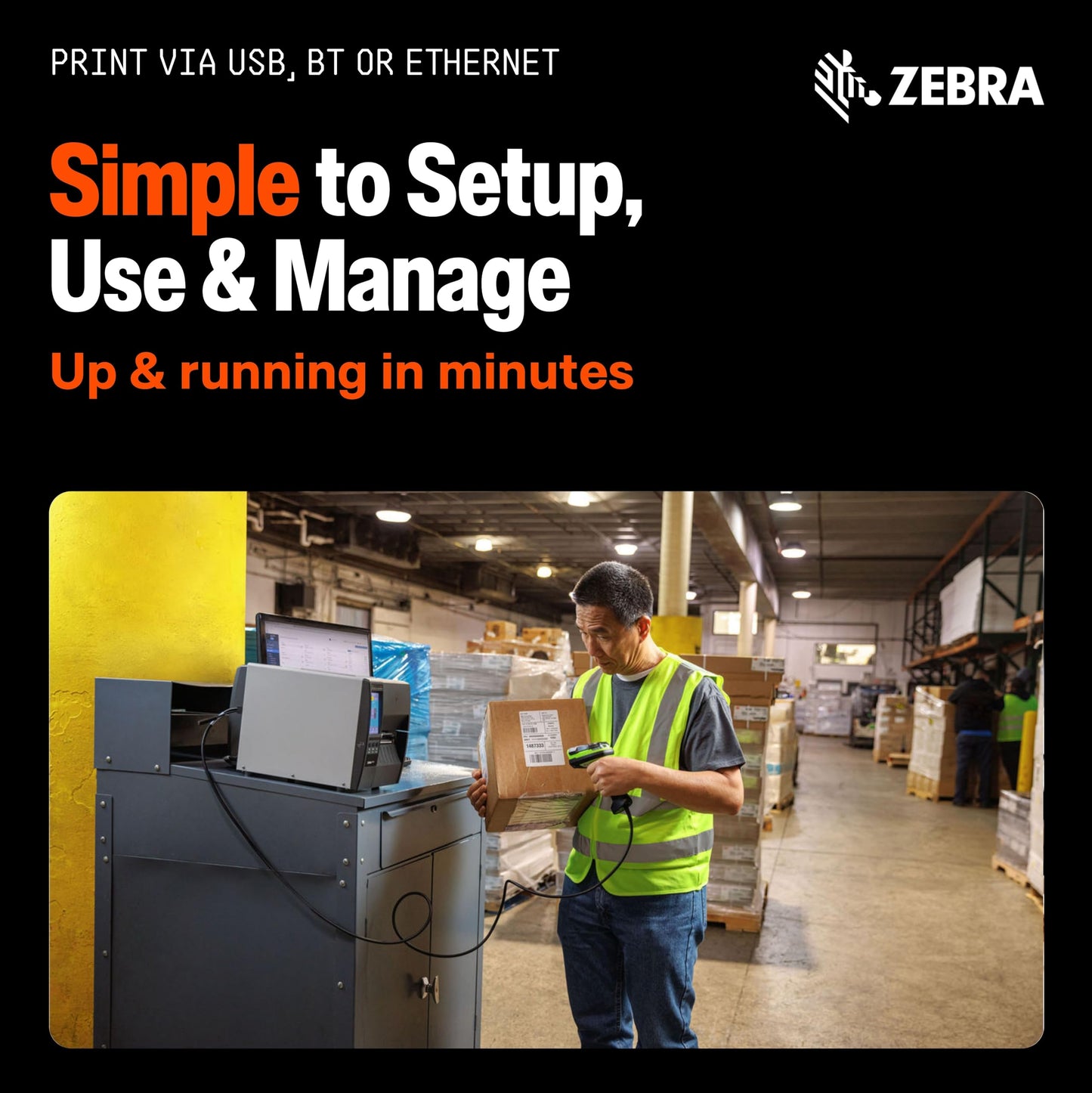 Zebra ZT231 Thermal Industrial Printer 4"| 203 DPI | No Ink Required | USB, Serial, Ethernet | Touch Color LCD | 1 Year Warranty | Thermal Transfer