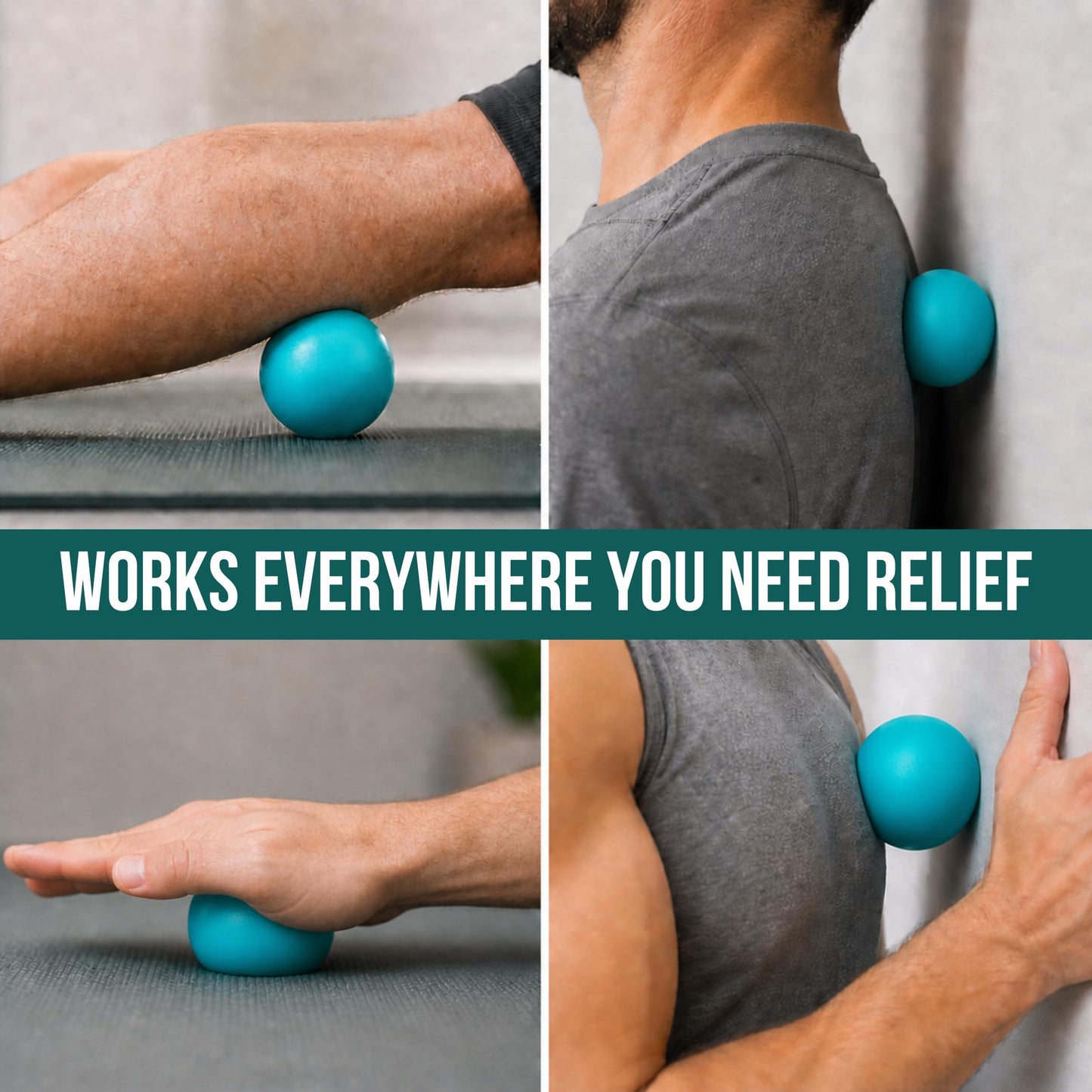Massage Ball for Myofascial Release, Pure Silicone, Designed for Massage (NOT Lacrosse), Completely Free of BPA/Latex/Rubber/PFAS, for Trigger Point Therapy, Ideal Firmness and Traction
