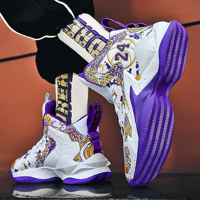 Boys Basketball Shoes Breathable Indoor Athletic Shoes Youth Outdoor Fashion Sneakers Comfortable Basketball Shoes for Girls