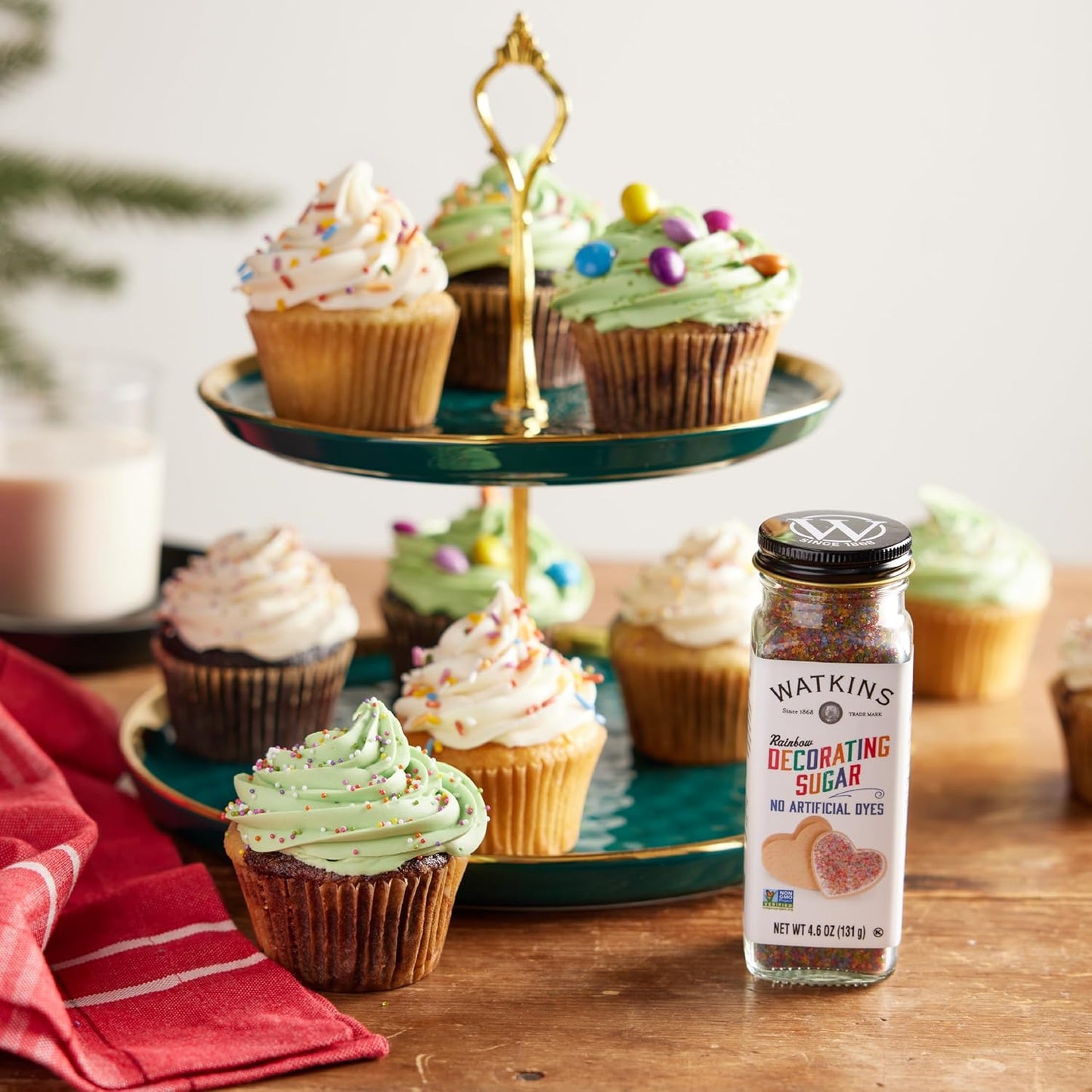Watkins Rainbow Decorating Sugar - Non-GMO, 4.6 Ounce | Pack of 3 for Vibrant Baking