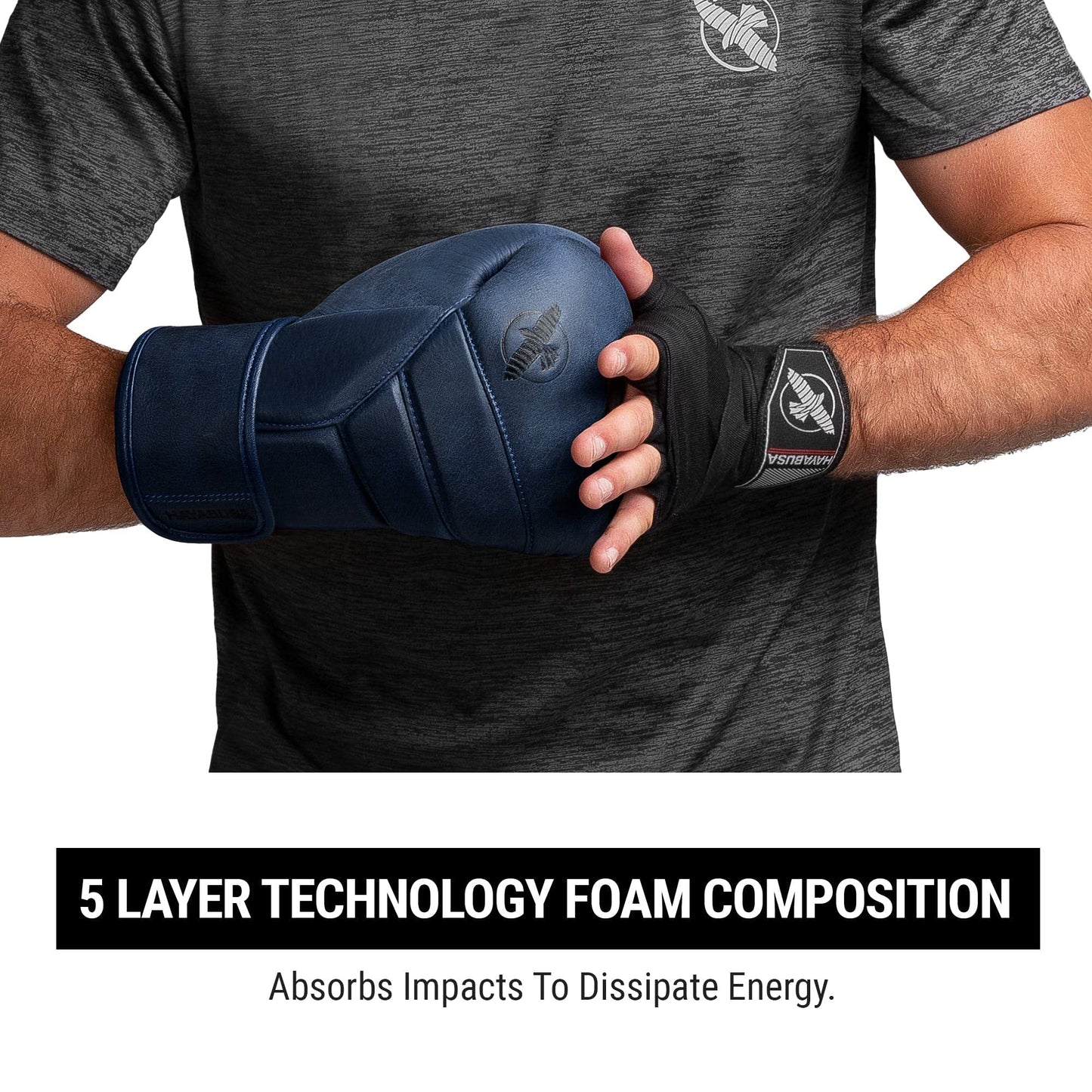 Hayabusa T3 LX Leather Boxing Gloves Men and Women for Training Sparring Heavy Bag and Mitt Work - Indigo, 12oz