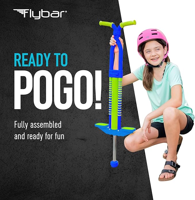 Flybar Master Pogo Stick for Kids Ages 9+, 80–160 lbs – Easy Grip Handles – Active Exercise Toy for Tweens & Teens – Outdoor Toy with Non-Slip Foot Pegs for Boys and Girls – No Assembly Needed