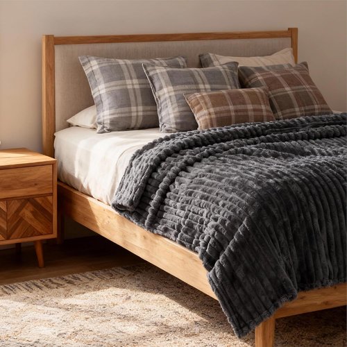 Bedsure GentleSoft Grey Fleece Queen Blanket - Cozy Soft Throw for Couch, 90x90 Inches