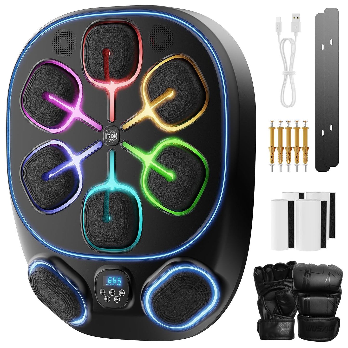 FIAMEARMOR 2026 Music Boxing Training Machine for Adults Fitness Equipment Durable Dummy Punching Bag Boxing Machine - Large