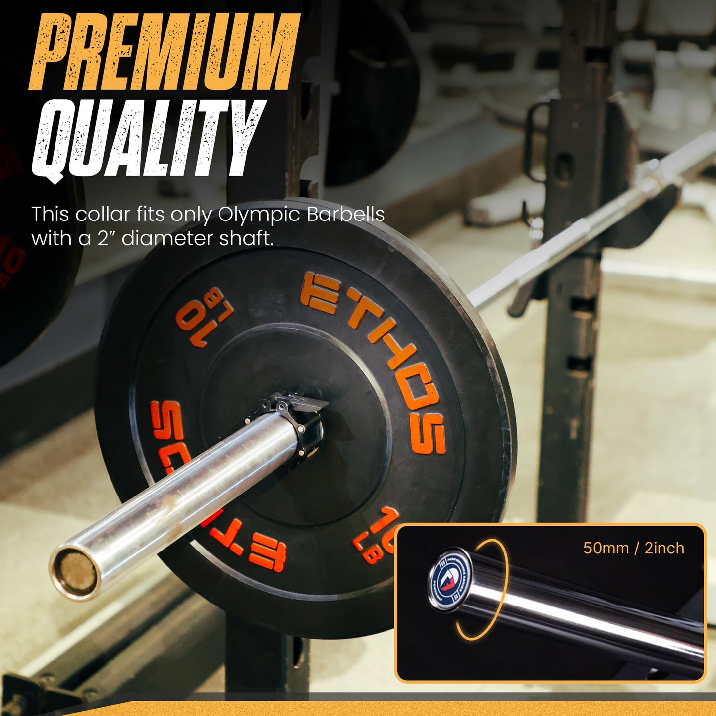Gorilla Bite Olympic Barbell Collars with Magnets, 2 Pack – Quick Release Magnetic Weight Locking Clamps for Crossfit, Olympic Training, Weightlifting – Heavy Duty Metal Weight Bar Plate Clips Locks