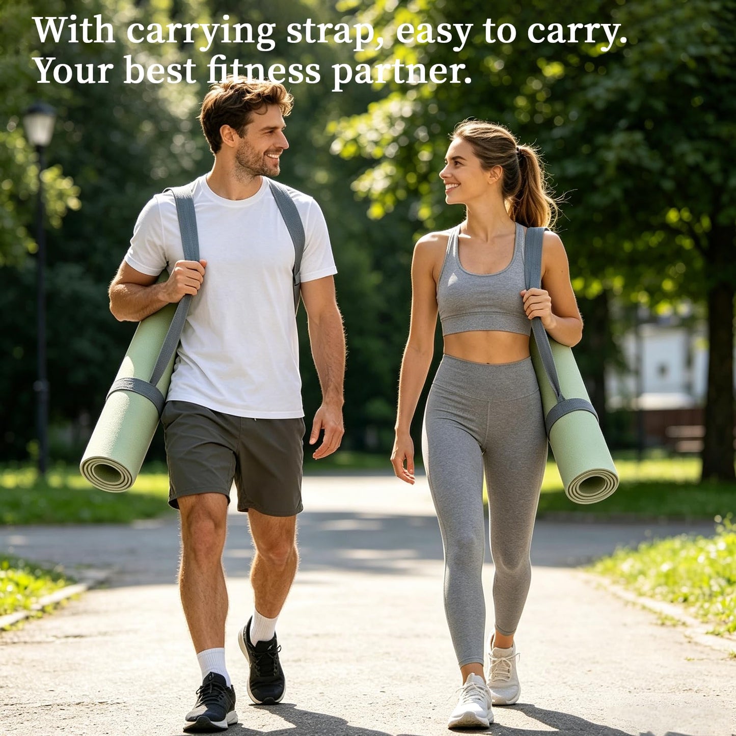 U&M Professional Non Slip PU Yoga Mat with Carrying Strap & Alignment Line, 72"x27" Extra Wide 0.2" Thick Exercise Mat for Home Gym | Sweatproof High Density | Anti-tear | Textured Surface | Natural Rubber Bottom Workout Mat for Women & Men Yoga Pilates F